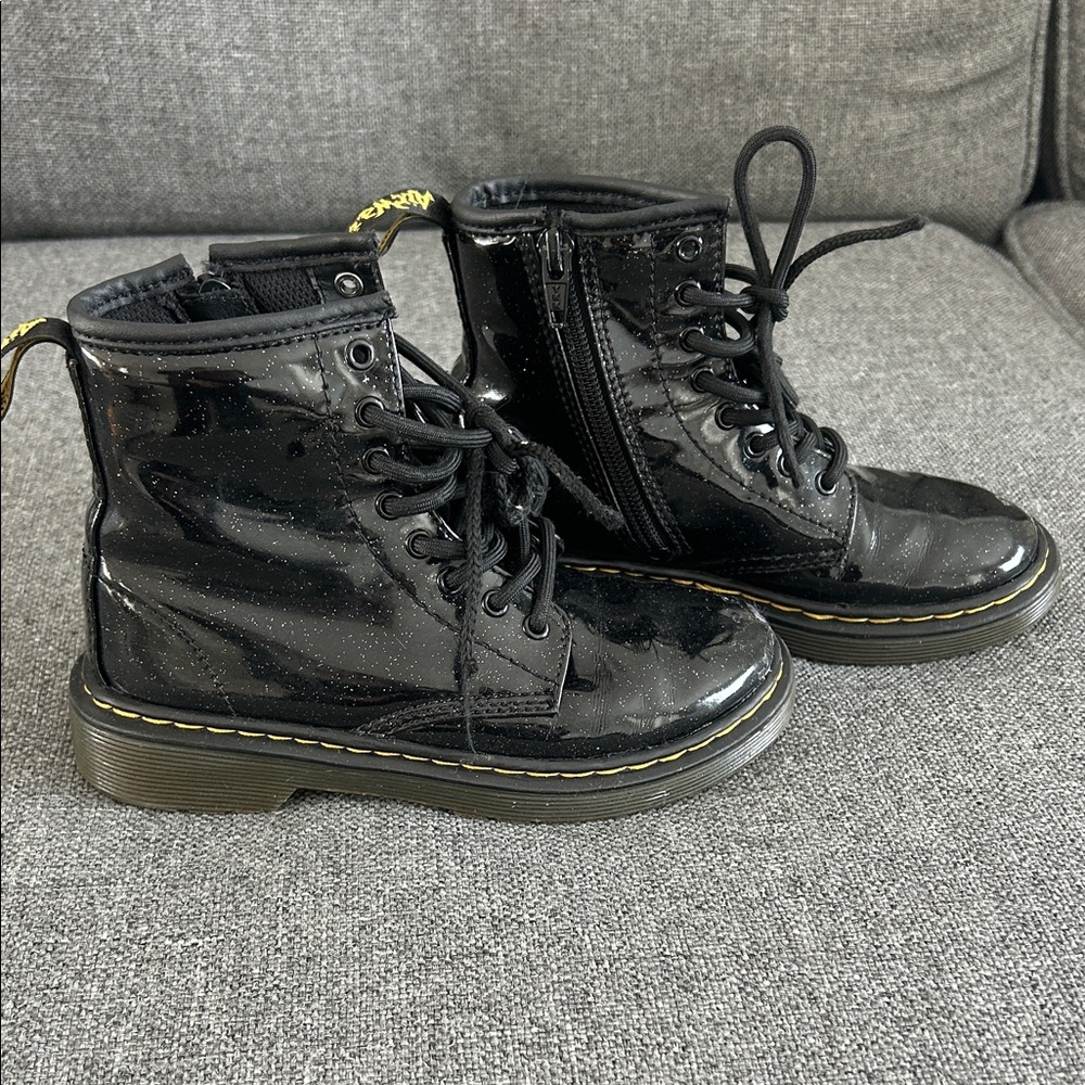 Dr. Marten girls glitter Black Lace-Up Boots size toddler 13